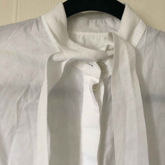 MM6 Maison Martin Margiela White Tie Collar Shirt - Picture 9 of 10